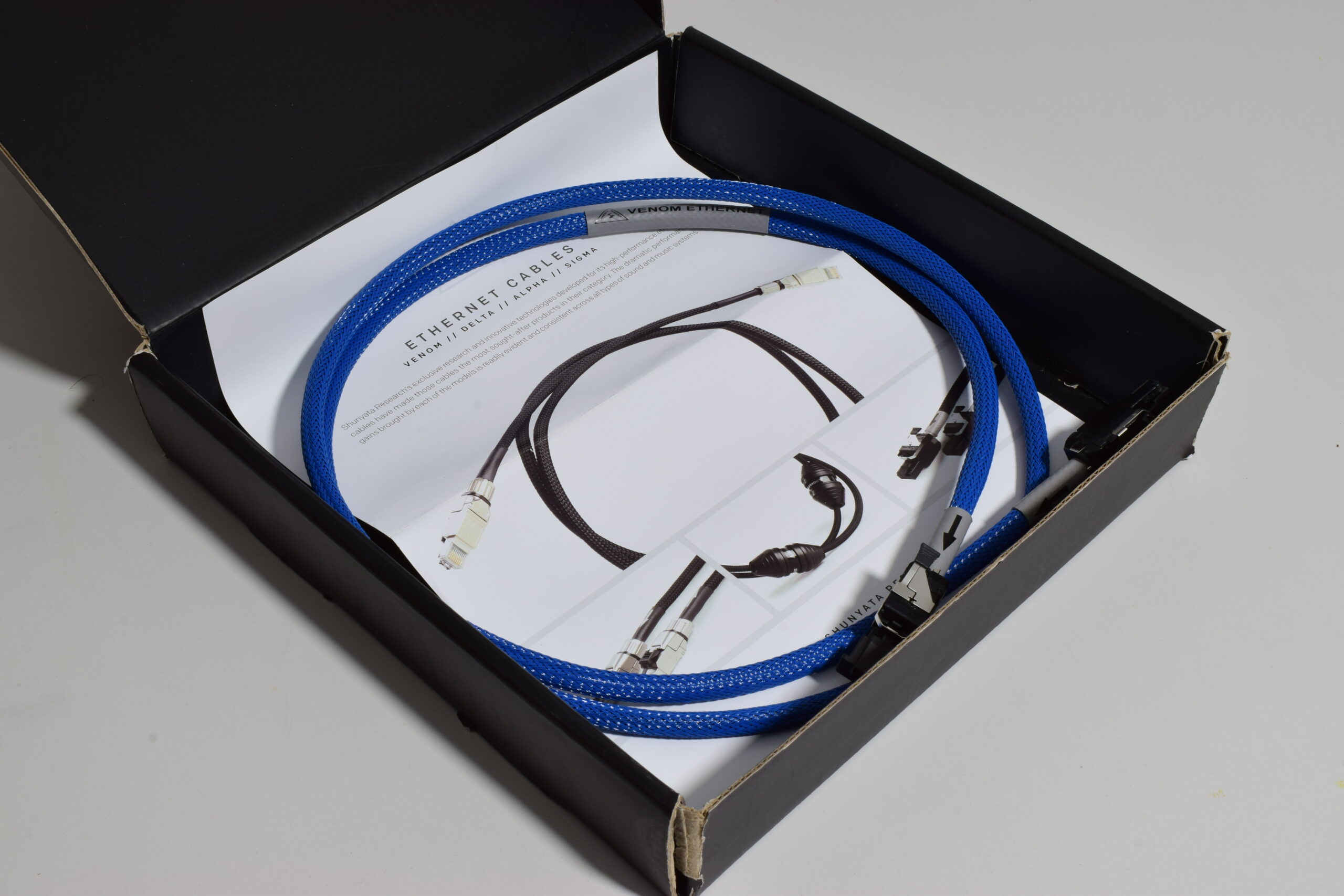 BOXED SHUNYATA RESEARCH VENOM ETHERNET CABLE. PREMIUM, AUDIOPHILE GRADE. 1 BOXED SHUNYATA RESEARCH VENOM ETHERNET CABLE. PREMIUM, AUDIOPHILE GRADE.