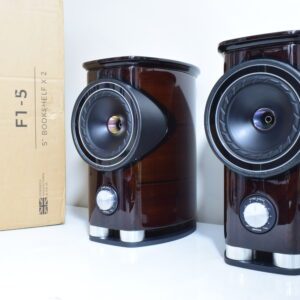 BOXED FYNE AUDIO F1-5 BOOKSHELF HI FI SPEAKERS. PIANO GLOSS WALNUT. BEAUTIES.